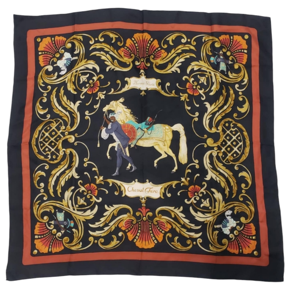 Authentic‎ Hermes Scarf " CHEVAL TURC" 35 X 35